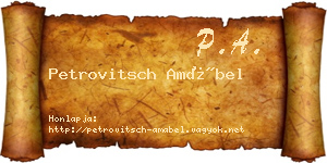 Petrovitsch Amábel névjegykártya