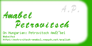 amabel petrovitsch business card